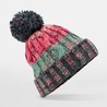 Corkscrew Pom Pom Beanie - B486:Watermelon Breeze, 100% acrylic, One Size